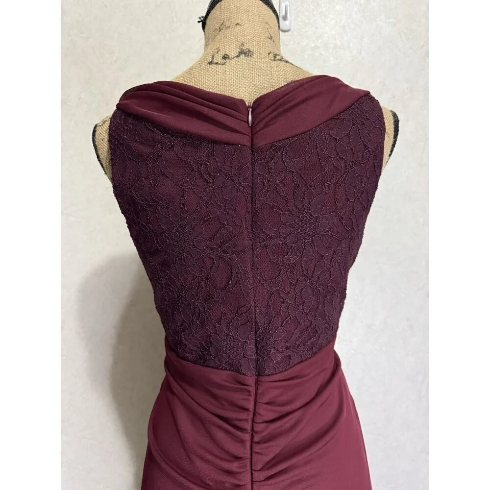 VTG Womens Sz 10 Midi Dress Maroon Baby Doll Sexy Valentines Y2k Chic Cocktail